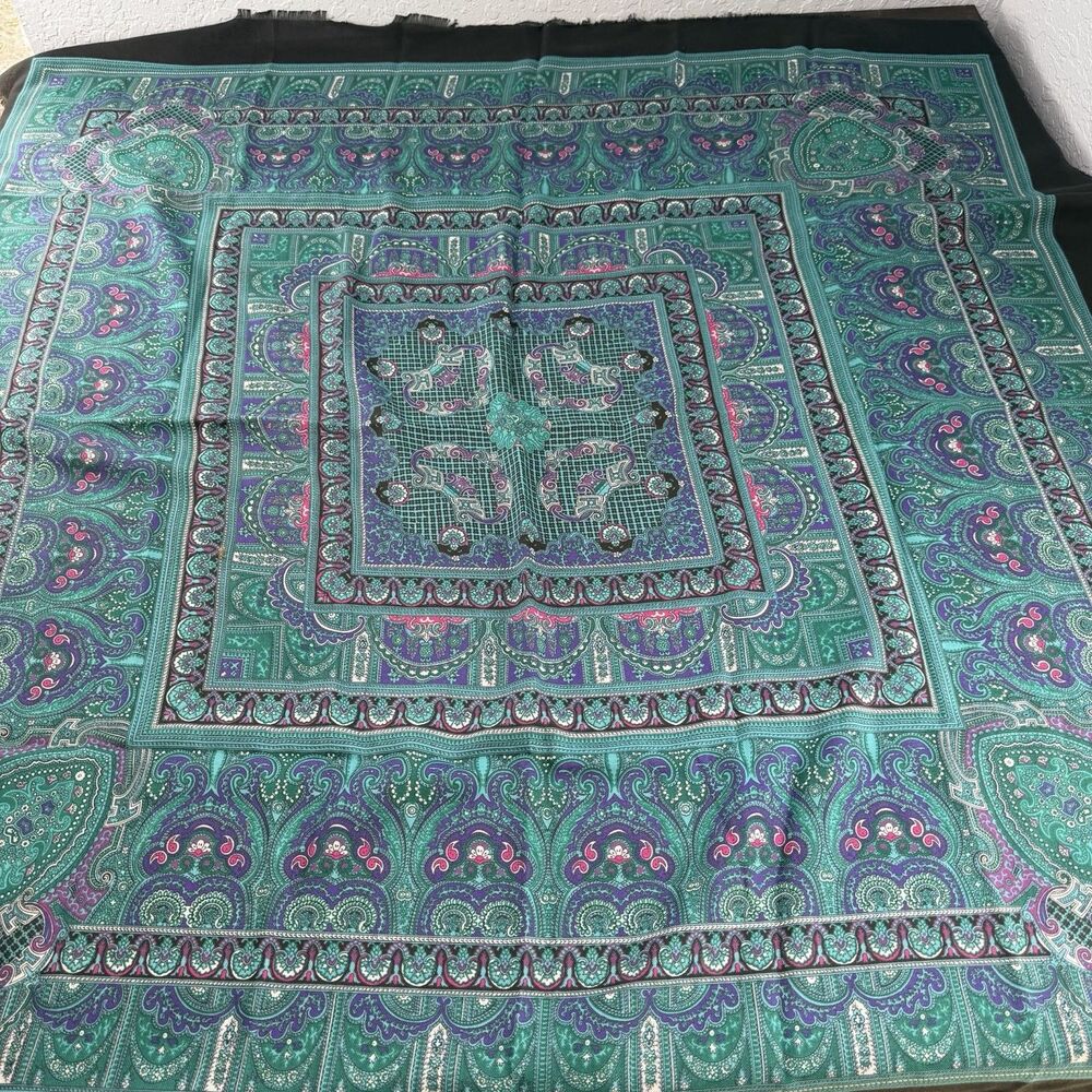 Vintage Challis By Berkshire Scarf 46x46 Polyester Italy Excellent Condition